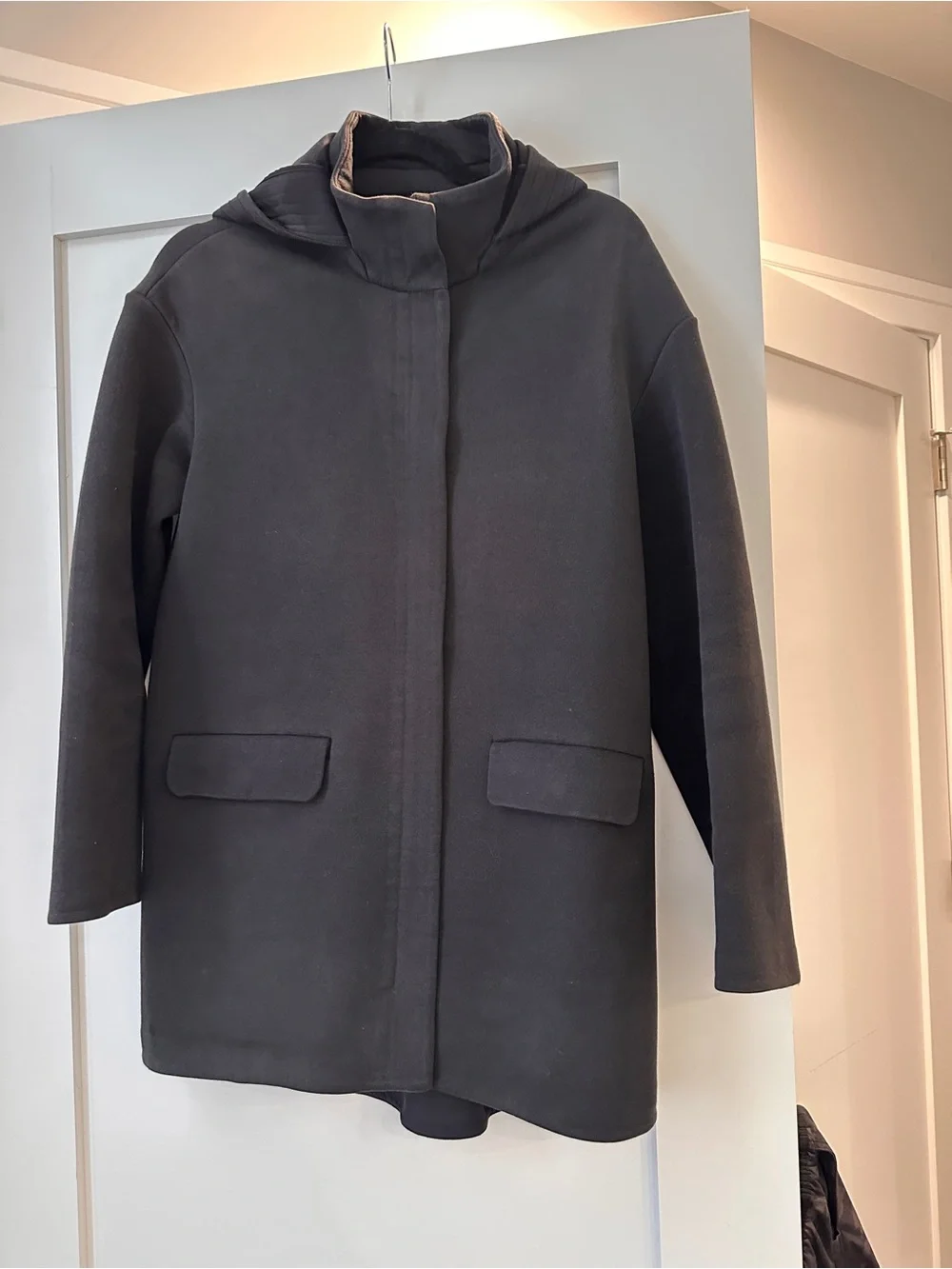 lululemon athletica Black Hooded Trench Coat